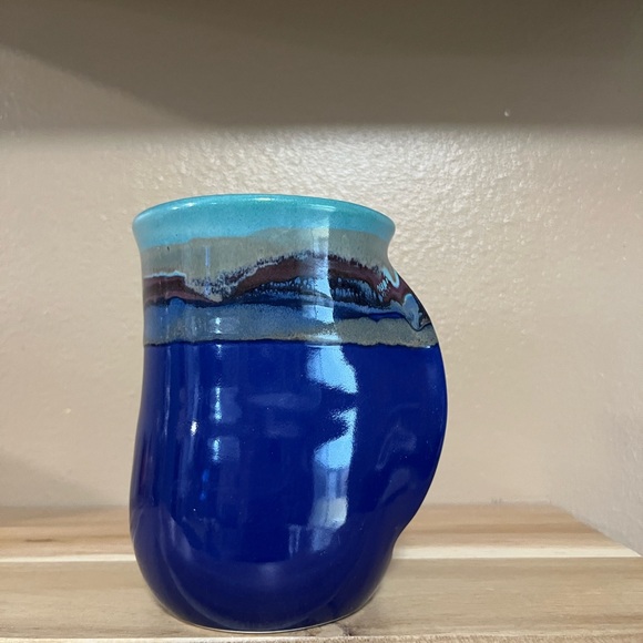 Blue and Turquoise Ceramic Mug - Picture 6 of 11